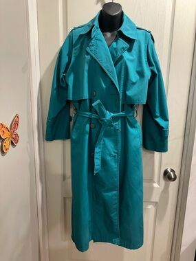 Via Veneto Teal Trench Coat